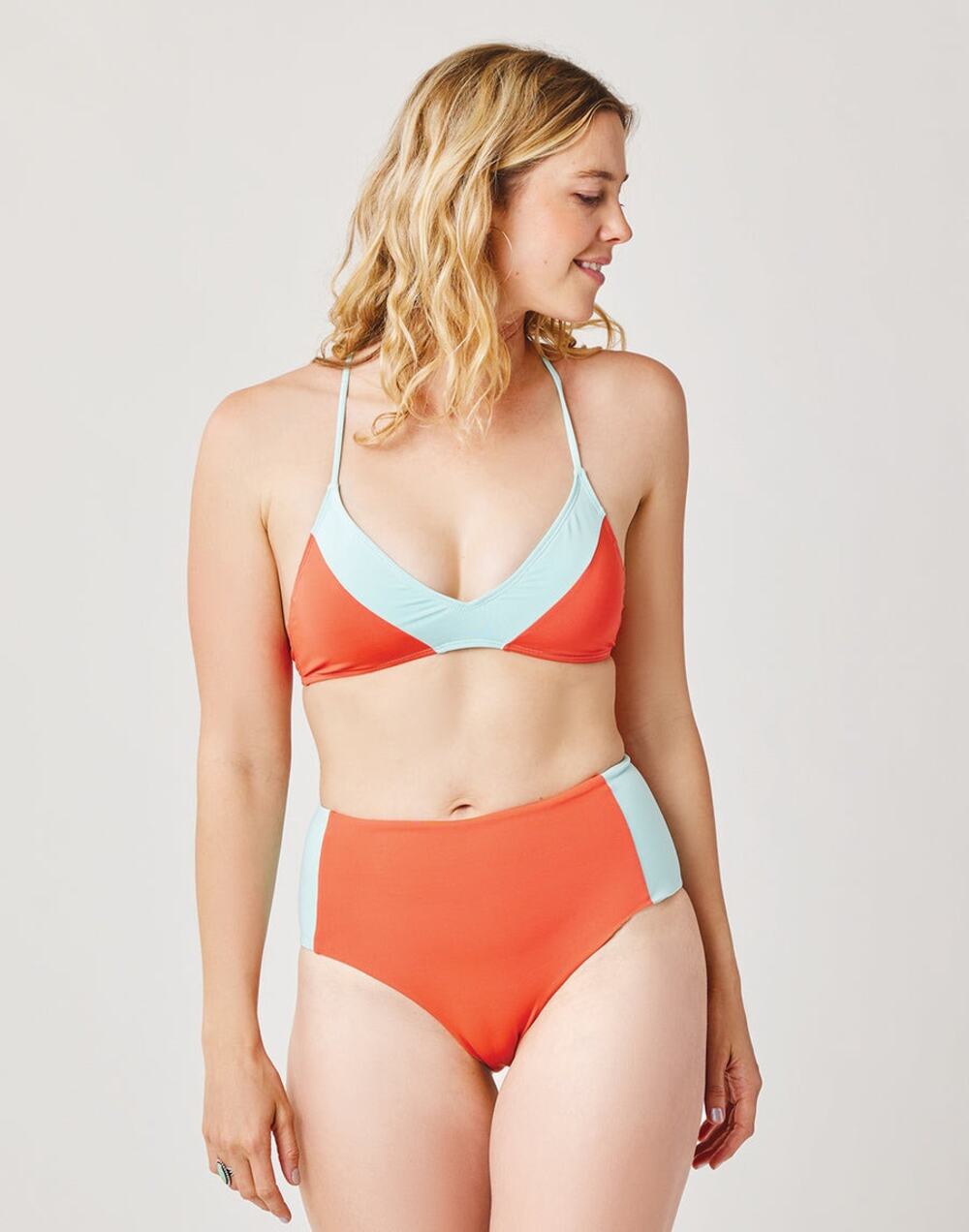 Carve Designs Erin Sunset Seaglass Colorblock High Waist Bikini Swim Bottoms XL